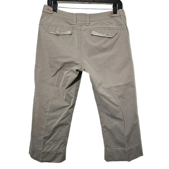 Eddie Bauer Horny Toad Women's Capris 6 Tan White Striped Pockets Lightweight - Picture 8 of 8